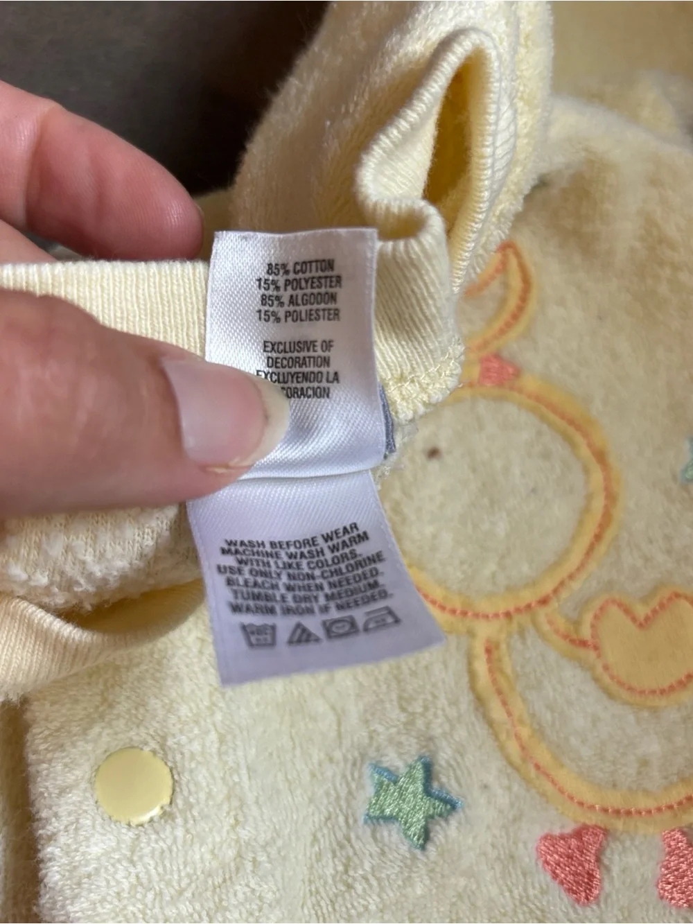 Carter's Cream Terry Footed One-Piece with Duck Embroidery